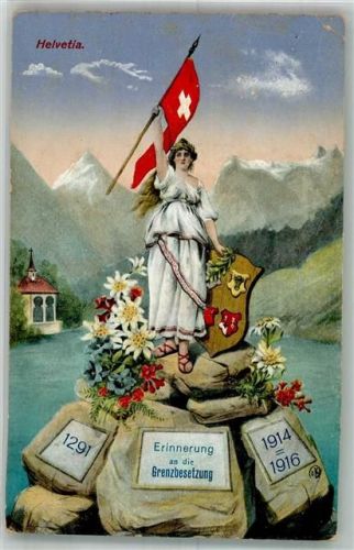 Helvetia Grenzbesetzung 1914-1916 Helvetia 1921 Gebrauchsspuren