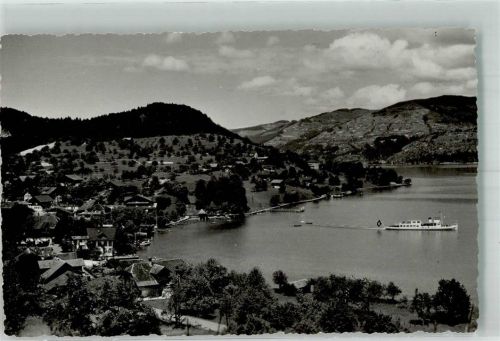 3705 Faulensee 1943 Foto AK Dampfschiff Thunersee