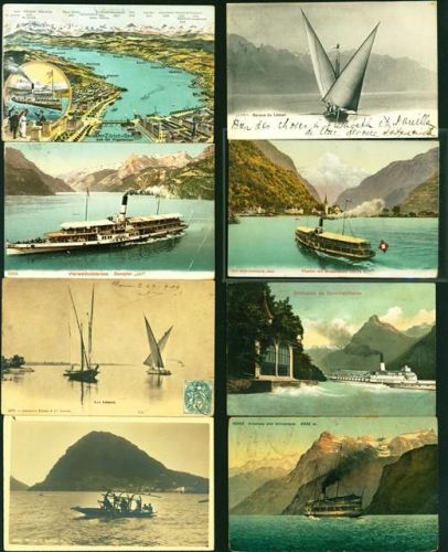 Schiffe Lot mit 55 AK, ca. 1902-1935; überwiegend gute Erhaltung, ca. Hälfte gelaufen Sammlung Schweiz Posten 21 bis 100 AK