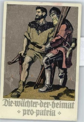die Wächter der Heimat , pro patria Bundesfeier Ganzsachen Schweiz Künstlerkarte