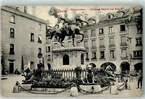 3000 Bern Berne 1906 - Münsterplatz Rudolf von Erlach Denkmal