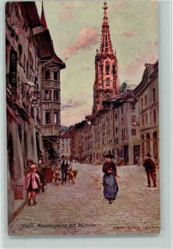 3000 Bern Berne - Kesslergasse mit Münster sign. Stein