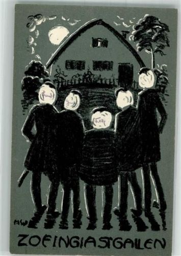 9000 St. Gallen S. Gallo 1921 Künstlerkarte Zofingia