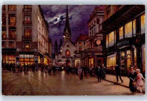 8000 Zürich - Paradeplatz gegen Fraumünster, Straßenbahn