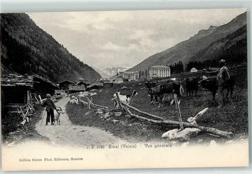 3961 Zinal - Bauern mit Ziegen und Kühen