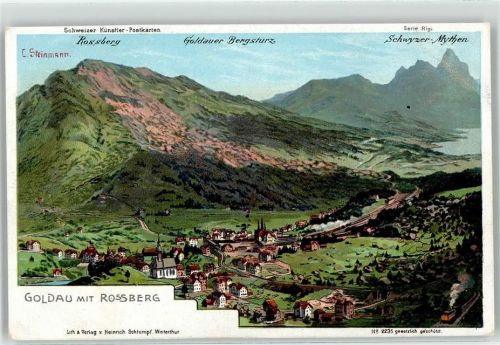 6410 Goldau Lithographie Kirche