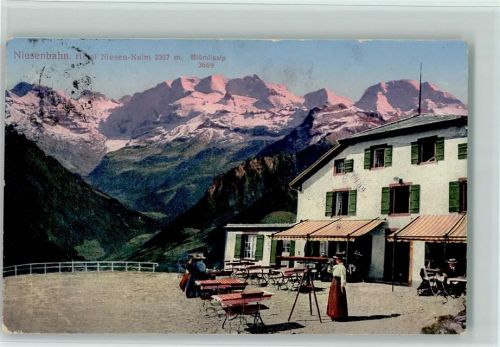Niesen 1911 - Niesenbahn Hotel Niesen-Kulm Blümlisalp Morgenrot