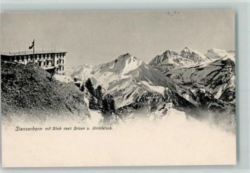 Stanserhorn 1912 - mit Blick nach Brisen und Urirotstock Wappen