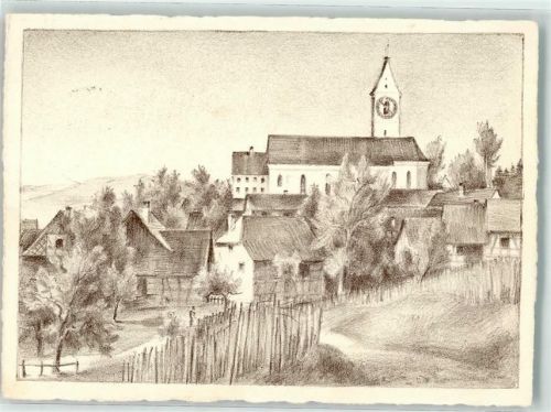 8477 Oberstammheim Gebrauchsspuren sign. F. Deringer Künstlerkarte