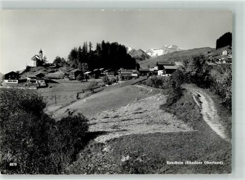 7154 Ruschein Foto AK Kirche
