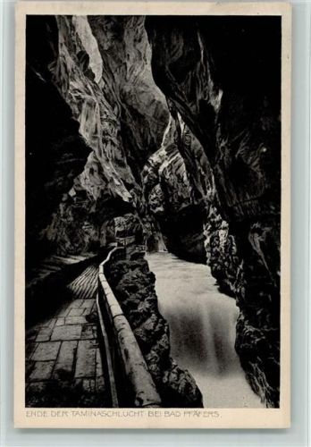 7312 Pfäfers 1916 - Ende der Taminaschlucht bei Bad Pfäfers