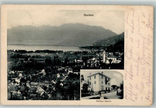 6596 Gordola Foto AK Pension Lanini Feldpost Bataillon Nr. 28