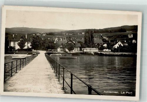 2012 Auvernier 1924 Foto AK Hafen Straßenbahn