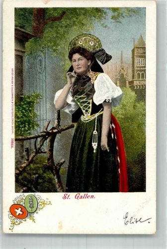 9000 St. Gallen S. Gallo 1902 Foto AK Tracht Frau