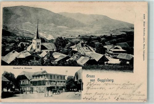 3158 Guggisberg 1904 - Gasthaus z. Sternen AK