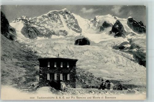 Chamanna da Tschierva Tschiervahütte 1899 - Beschreibung aufgeklebt