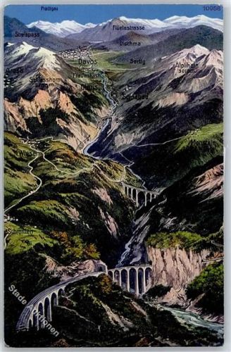 7494 Wiesen GR - Panorama, Albulabahn