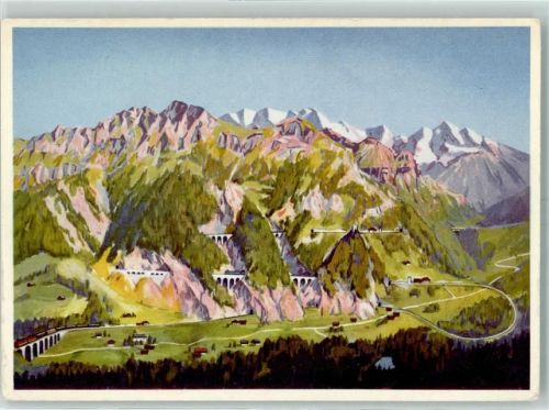 8000 Zürich 1939 - Landesausstellung 1939 Modell Anlage der Loetschbergbahn