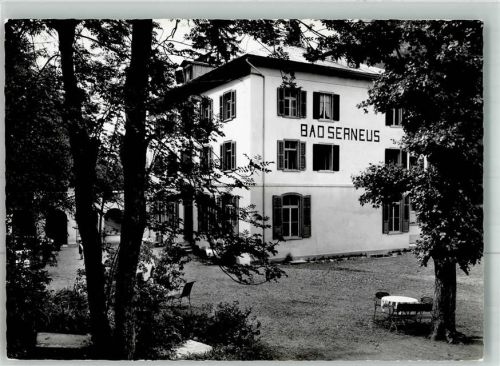 7249 Serneus 1960 Foto AK Hotel und Kurhaus Bad Serneus