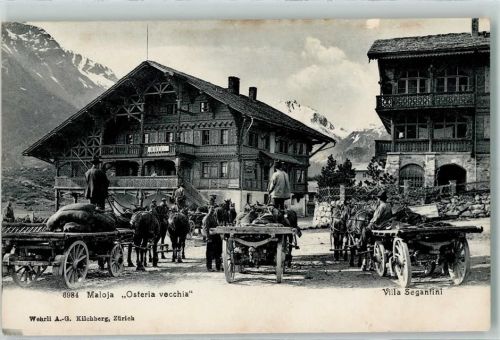 7516 Maloja - Osteria vecchia Villa Seganfini Pferdefuhrwerk