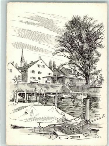 8702 Zollikon Künstlerkarte Haab - sign. Hans Benz AK