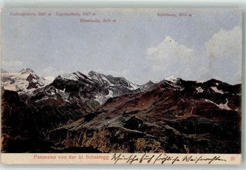 3823 Kleine Scheidegg 1908 - Tschingelhorn Gspaltenhorn Schilthorn
