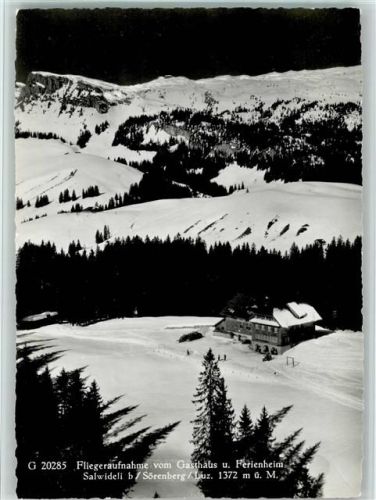 6174 Sörenberg - Fliegeraufnahme vom Gasthaus und Ferienheim Salwideli Winter