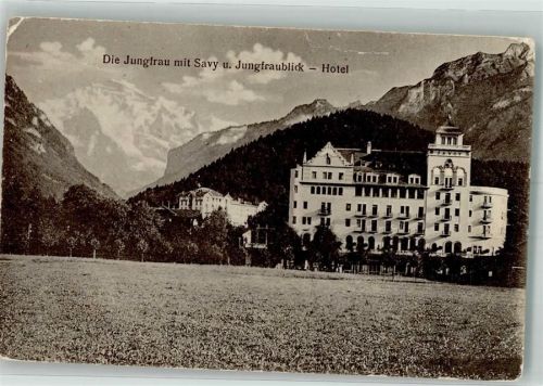 3800 Unterseen 1913 Gebrauchsspuren Hotel Ort lt. Stempel