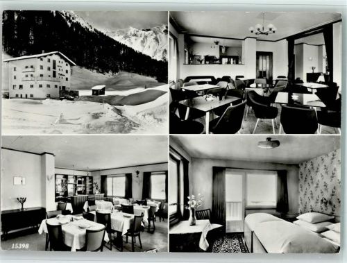 7563 Samnaun Dorf - Hotel Bellevue Aussen- und Innenansicht Winter