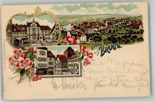 5200 1903 Brugg AG 1898 Lithographie Carl Künzli Dep. No. 1349