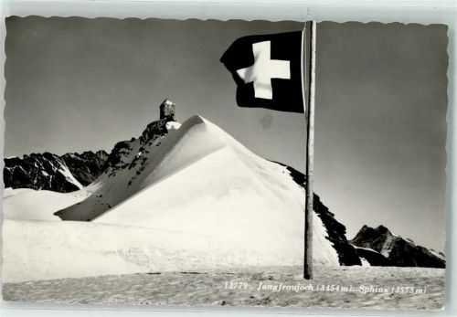 3801 Jungfraujoch - Sphinx Schweizerfahne Winter