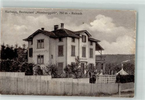 5734 Reinach AG 1921 Foto AK Gasthaus Kurhaus Homberggütli