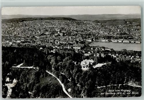 8000 Zürich - Blick vom Flugzeug auf Uetliberg und Zürich