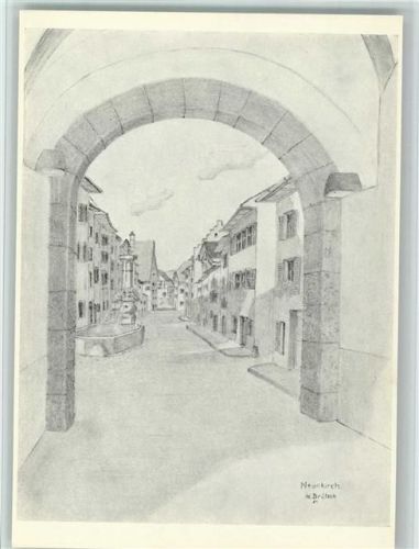 8213 Neunkirch Künstlerkarte Bildersammlung Lueged, da sich üsri Heimet! Sign. Willi Brütsc