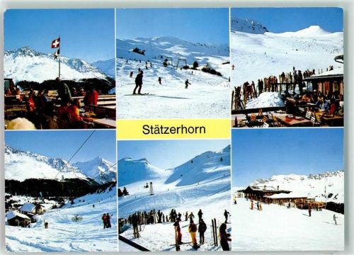 7075 Churwalden - Winter Skifahrer Bügellift Stätzerhorn Parpan Valbella