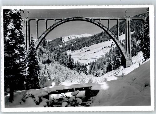 7057 Langwies 1956 Winter Viadukt Eisenbahn Winter