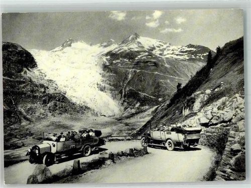 3999 Oberwald Foto AK Postbus Gletsch Rhonegletscher Galenstocj