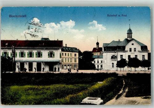 9220 Bischofszell Foto AK Bahnhof Postamt
