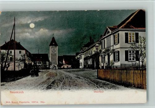 8213 Neunkirch 1913 Mondschein Oberthor AK