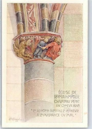 2112 Môtiers NE - Künstlerkarte, Kirchsäule