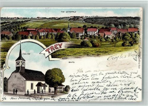1552 Trey 1907 BOAKC Lithographie Eglise Kirche
