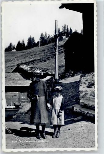 3960 Sierre - Mutter und Kind Tracht Val d’Anniviers