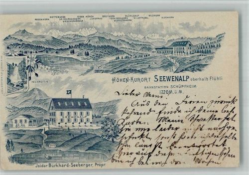 6173 Seewenalp BOAKC Hotel Seewenalp Vorläufer Lithographie