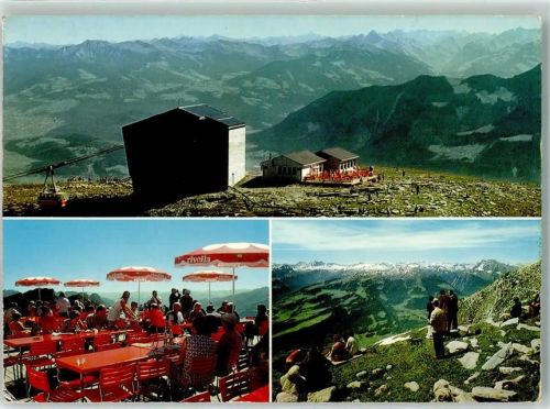 Chäserrugg Foto AK Seilbahn Foto Gross Gasthaus Hüttenstempel