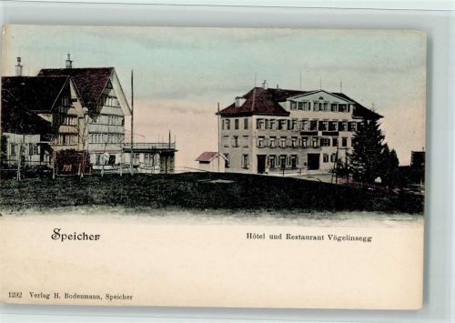 9042 Speicher - Verlag Bodemann Nr. 1292 - Hotel Vögelinsegg, 1900, gute Erhaltung AK