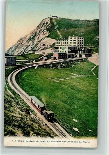 1820 Montreux - Arrivée du train au sommet des Rochers de Naye