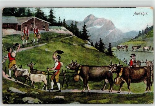 9533 Kirchberg SG 1907 Künstlerkarte Alpfahrt