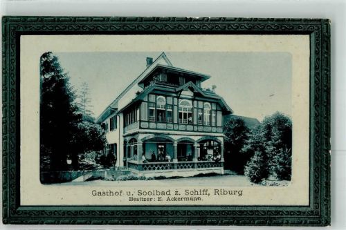4313 Riburg Möhlin Prägedruck Gasthaus Sooolbad Zum Schiff E. Ackermann Pasepartout