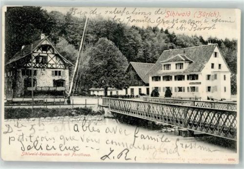 8135 Sihlwald 1903 - Gasthaus mit Forsthaus