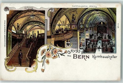3000 Bern Berne Lithographie Kornhauskeller Aufgang